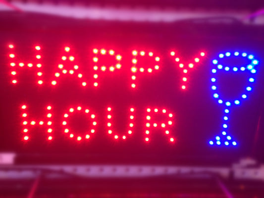 "HAPPY HOUR" LED Sign 48x25cm