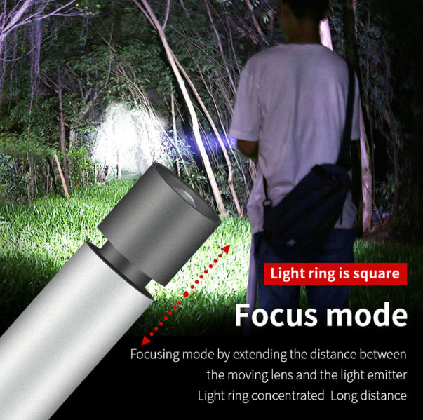 SUPERFIRE 2W Slim Flashlight Rechargeable Zoomable LED Torch S11-F