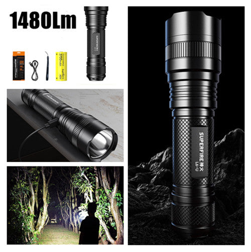 SUPERFIRE 20W Flashlight Rechargeable Torch L6-U 1480LM