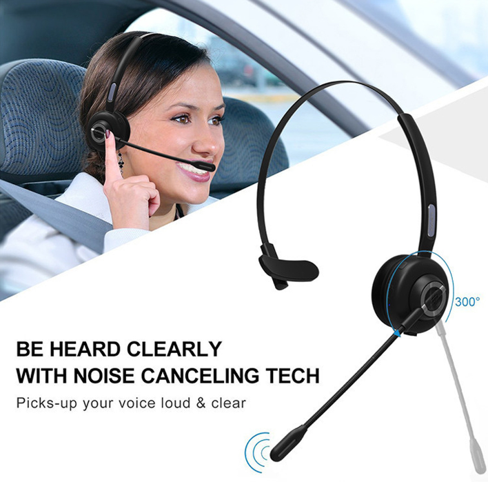 Bluetooth Headphones Headset for Truck driver w/ Charger Dock BH-M97