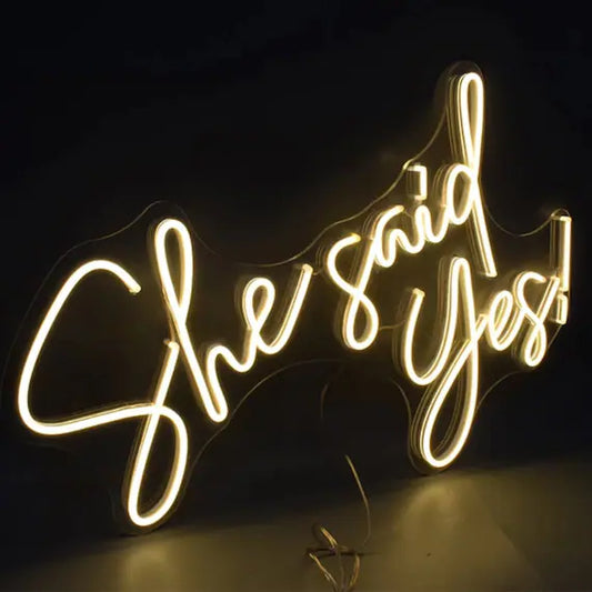 'She Said Yes!' LED Sign Neon Light Wedding Engaged Party