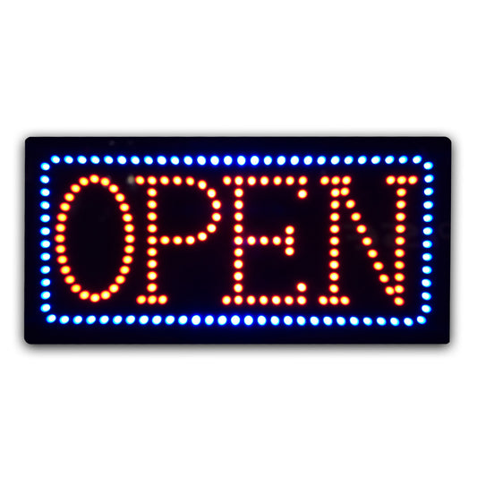 "OPEN" Epoxy Resin LED Sign 48x25cm