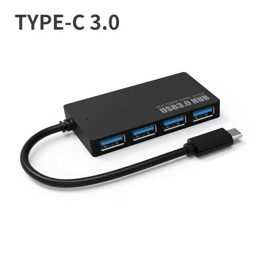 Type-C Hub W/ 4 USB 3.0 Ports For Macbook iPad Pro Samsung For PC Pros