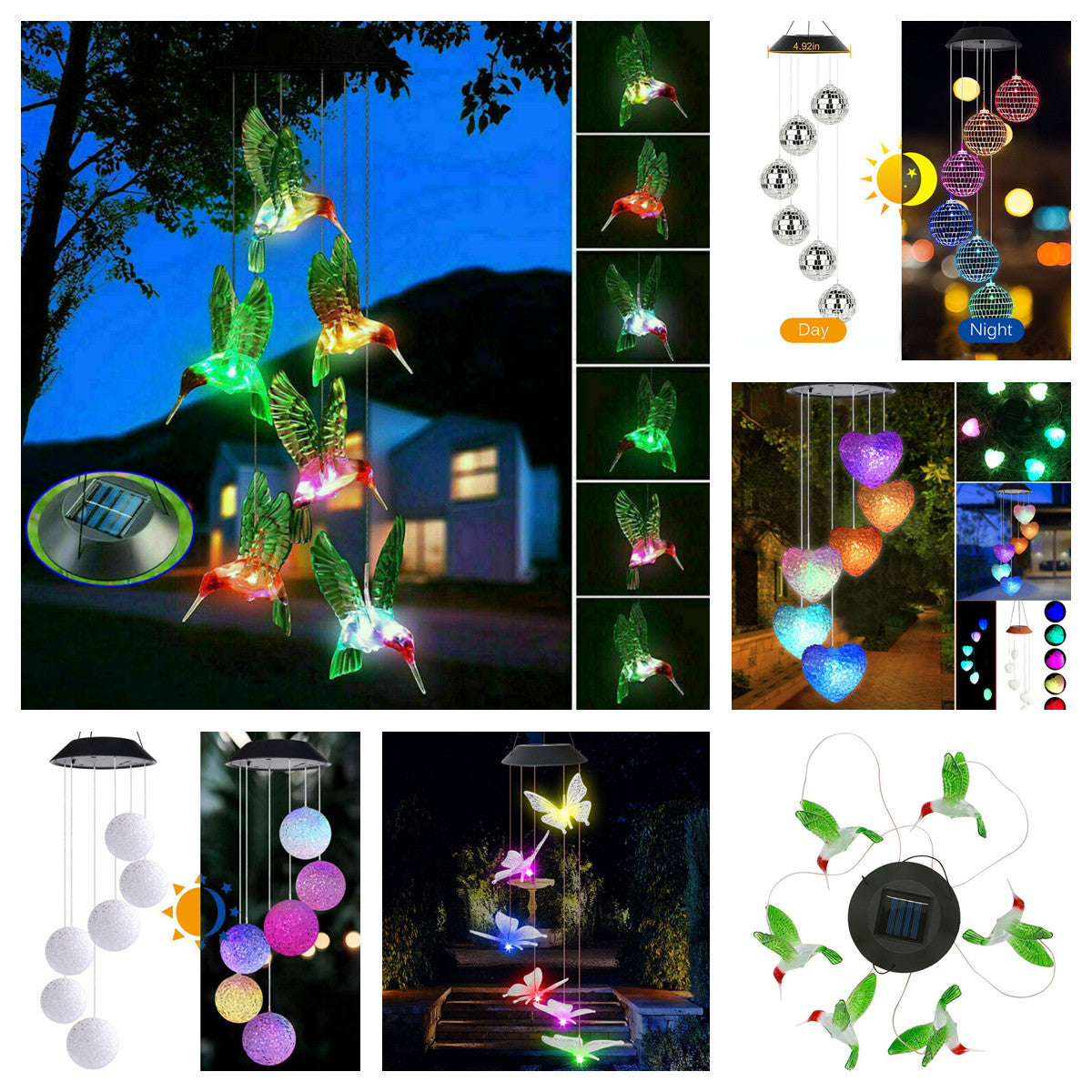 Solar Powered Wind Chimes LED Lights for Outdoor Garden for Party Pros