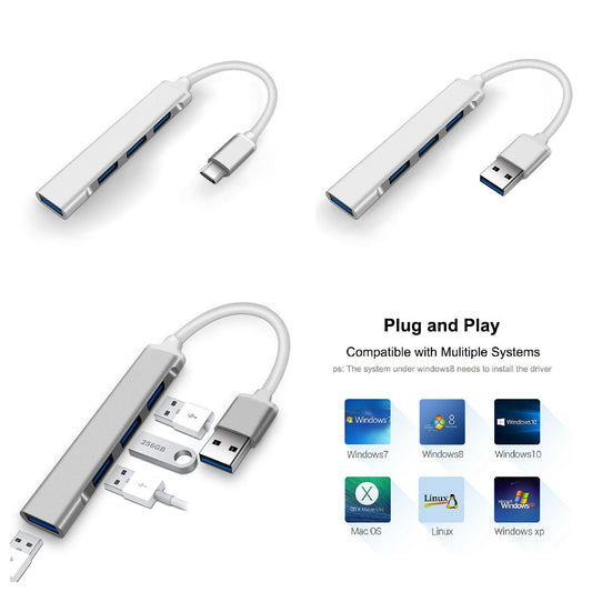 USB/Type C 3.0 HUB 4-Port USB For PC Pros