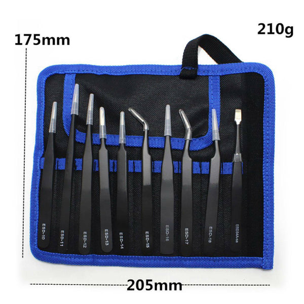 Tweezers 10 in 1 Tool Repair Kit W/ Bag