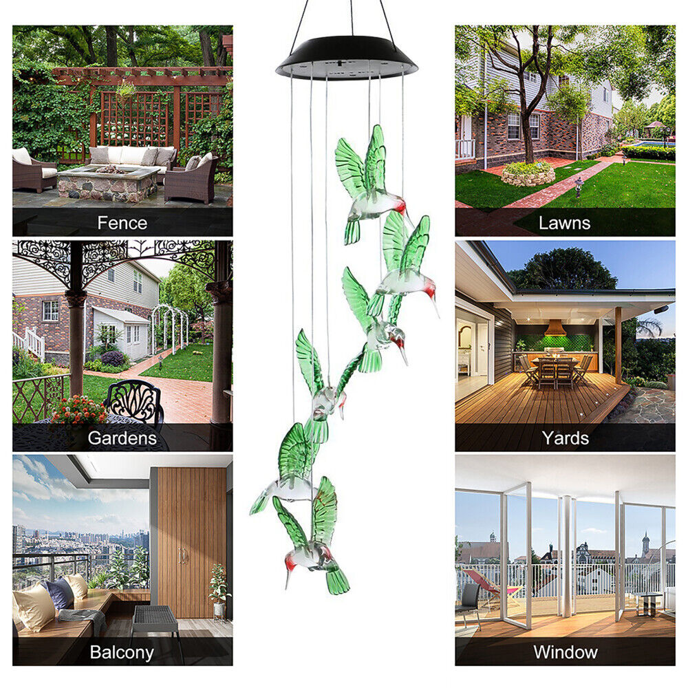 Solar Powered Wind Chimes LED Lights for Outdoor Garden for Party Pros