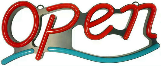 Red Tube Open LED Sign 54x22cm