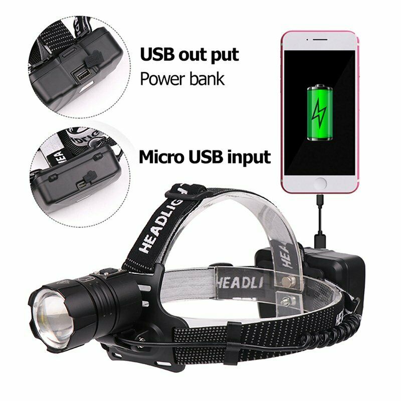 XHP70 LED USB Rechargeable Headlamp