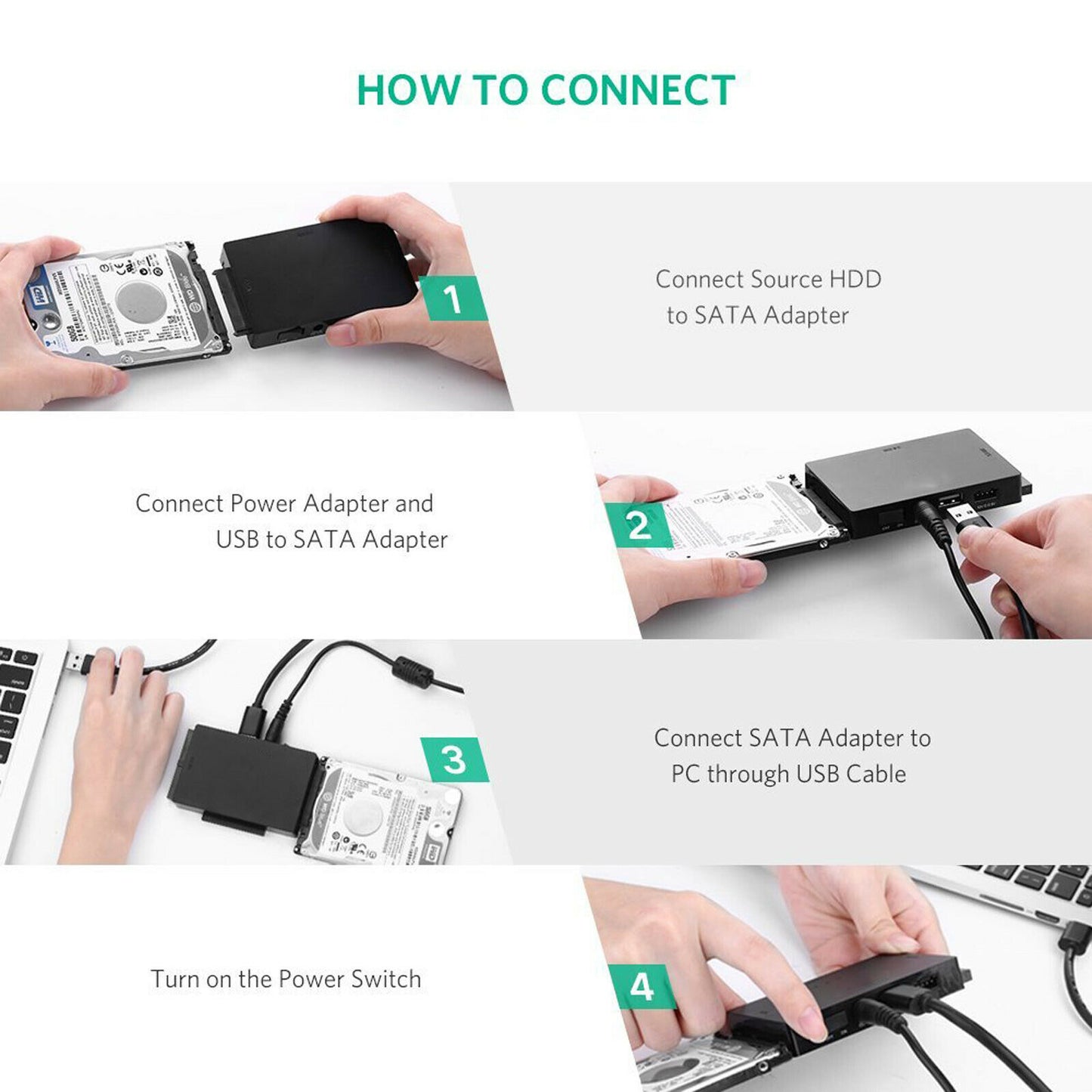 PATA / IDE / SATA to USB 2.0 Hub for SSD HDD