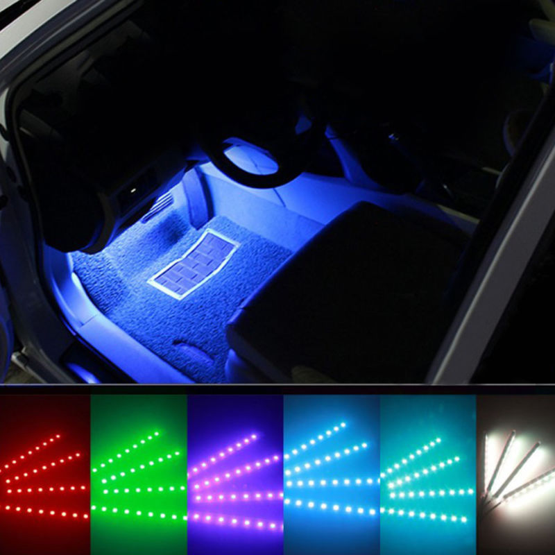 RGB Interior 4pcs Light Strip Set USB Powered 36Pcs LED