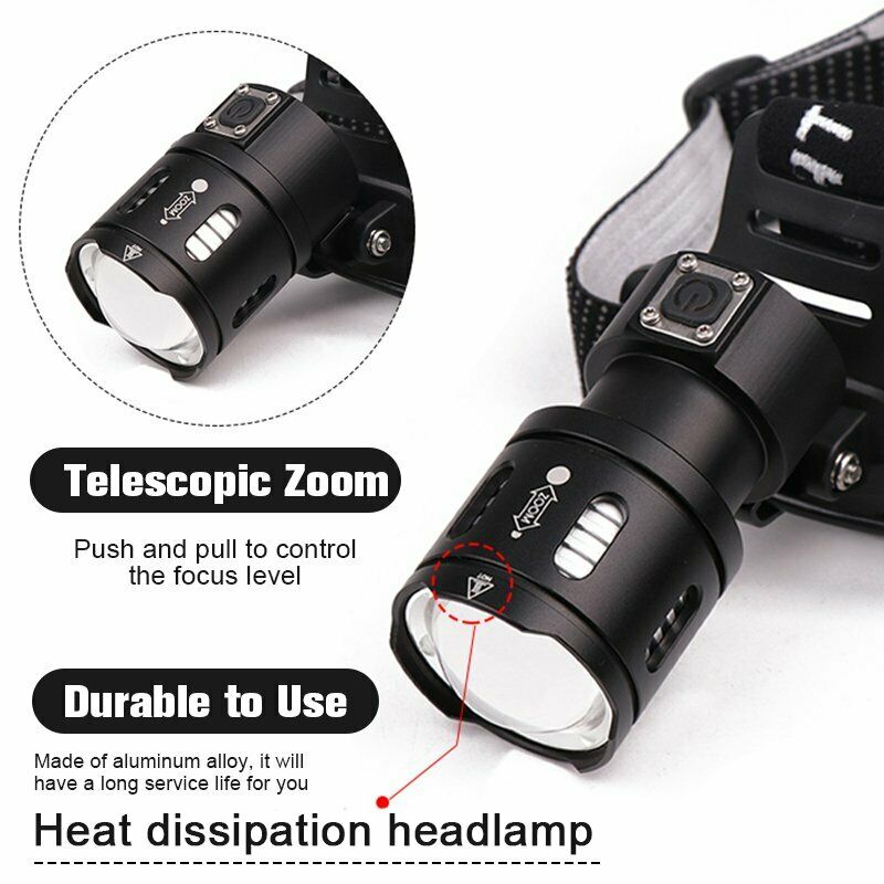 XHP70 LED USB Rechargeable Headlamp