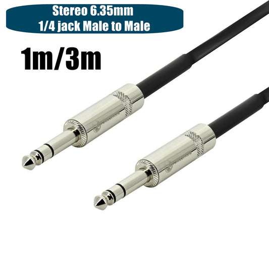 Stereo 6.35mm 1/4 jack Male to Male Cable 1m/3m/5m SE3