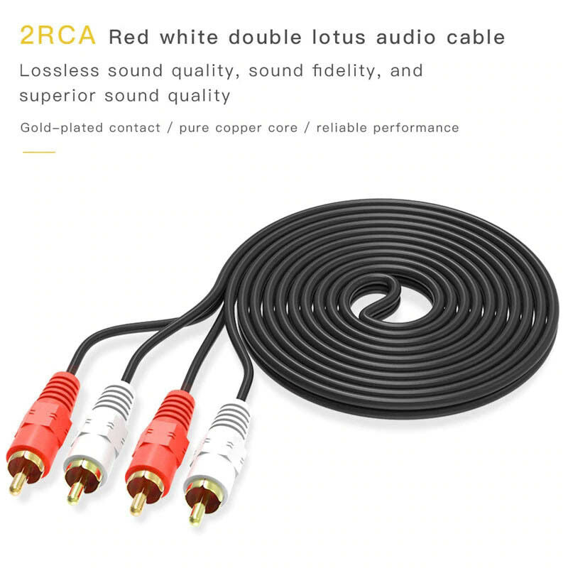 Gold Plated 2 RCA to 2 RCA Audio Cable SC7