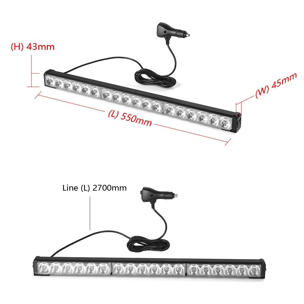 54w-108w 18x 24x 36x LED Spot Light Bar White W/ Lighter Plug 14 Modes For Car Pros