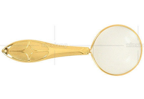 Gold Hand Held 5x Magnifier