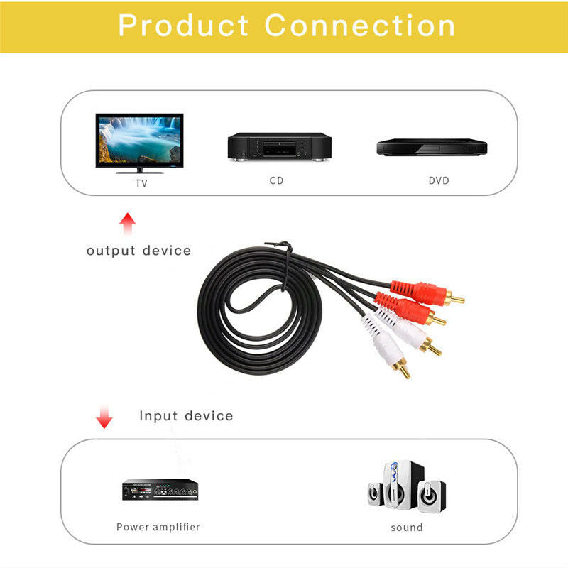 Gold Plated 2 RCA to 2 RCA Audio Cable SC7