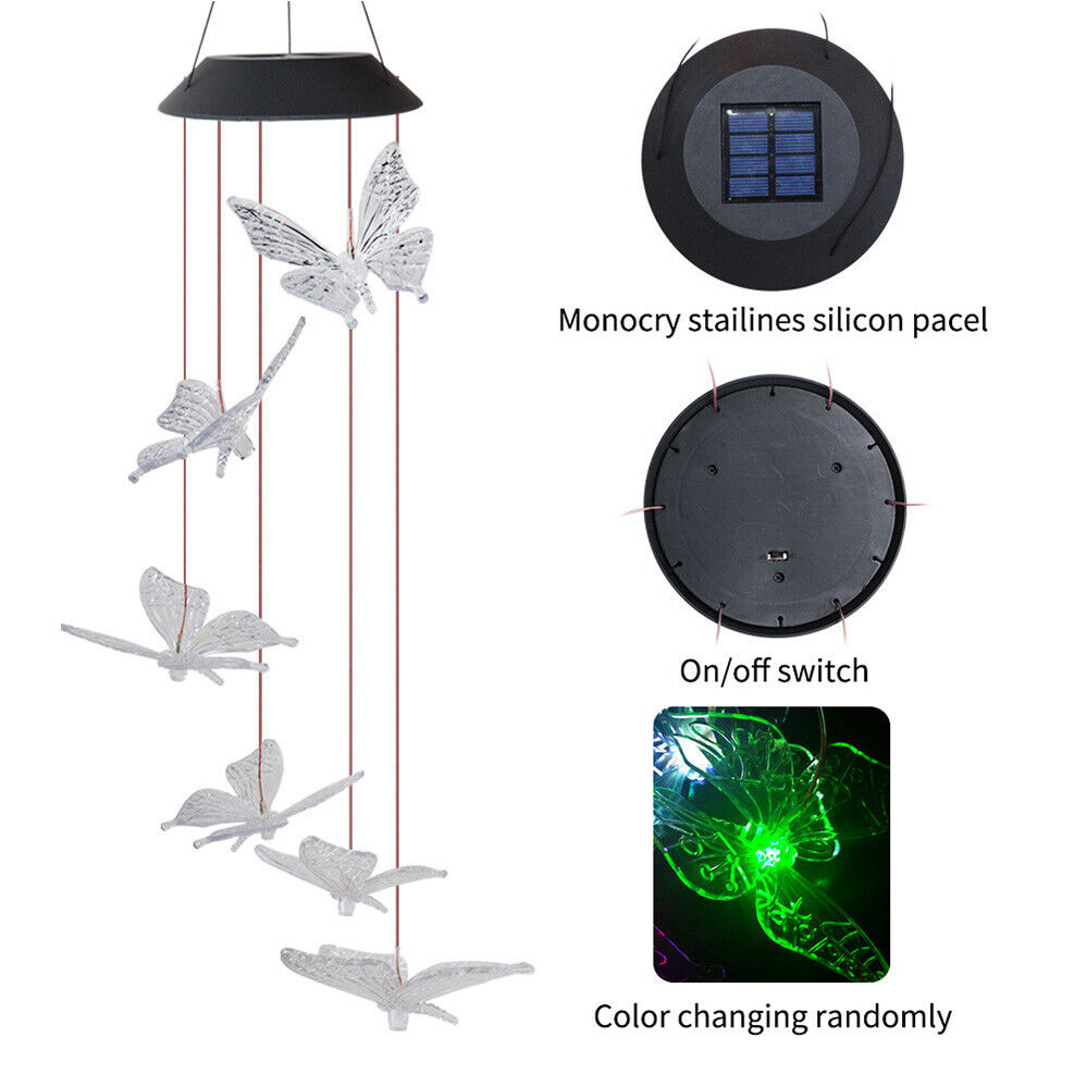 Solar Powered Wind Chimes LED Lights for Outdoor Garden for Party Pros