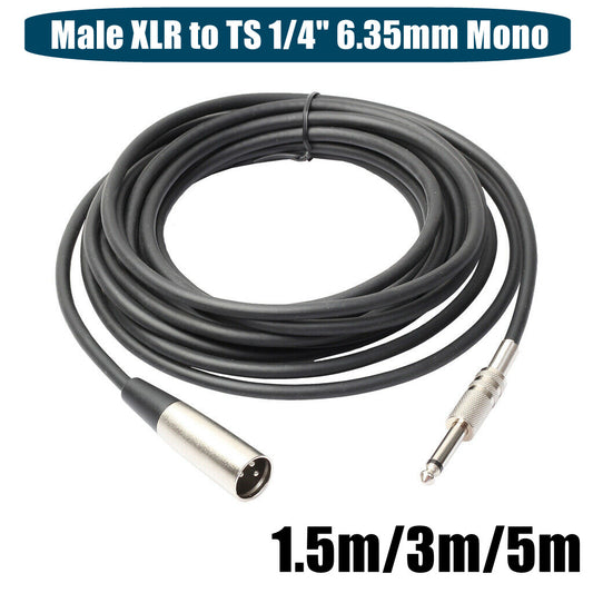 TS 1/4" 6.35mm Mono to Male XLR Cable SE4