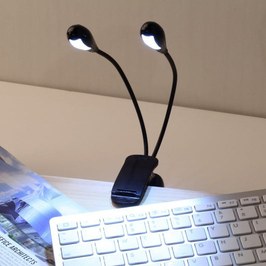 Double Arm USB Book Light Lamp PC Pros