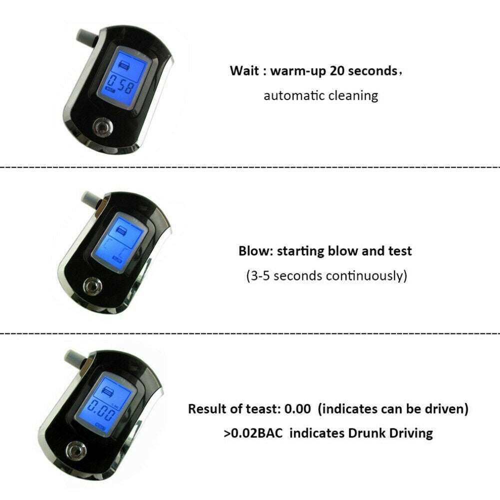 Digital Breath Alcohol Tester AT-6000 Handheld Backlight For Car Pros