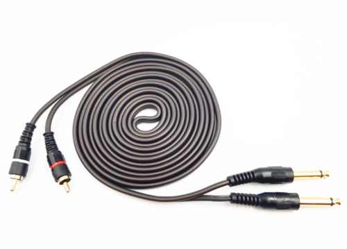 Dual 6.35mm 1/4 TS Mono Male to Dual RCA Male Cable SE5