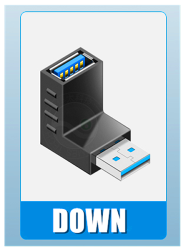 USB 3.0 Right Left Up Down 90 Degree Adapter for PC Pros