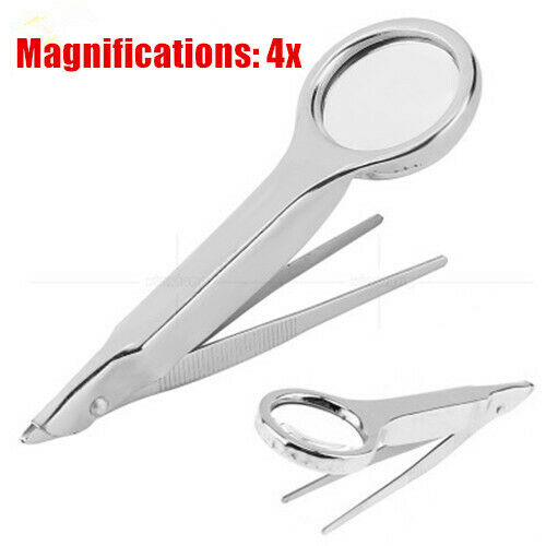 Round Tip Tweezers with Magnifier