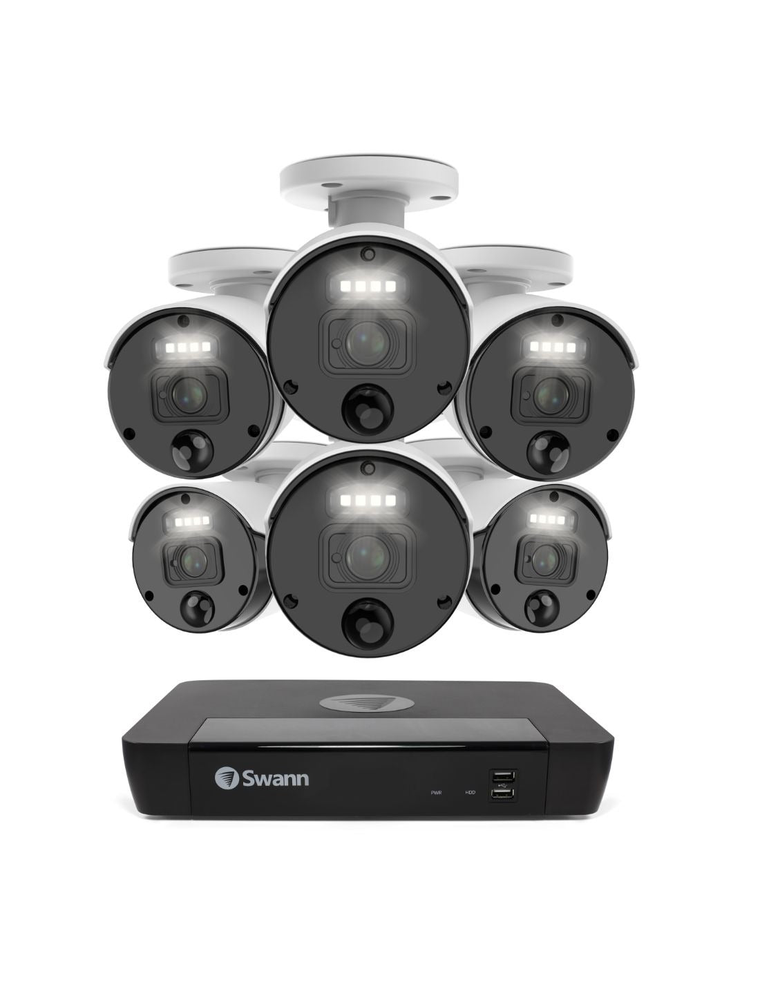 Swann 4K 8Ch NVR W/ 2TB 6x Night2Day Security Cameras Capture Audio CCTV system