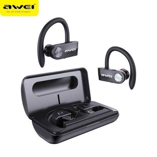 AWEI Bluetooth 5.0 Headphones T22 TWS Docking Station Power Bank 1500mAh Black