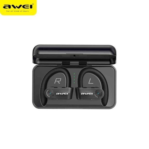 AWEI Bluetooth 5.0 Headphones T22 TWS Docking Station Power Bank 1500mAh Black